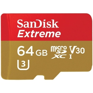 Карта пам'яті SanDisk microSD 64GB C10 UHS-I U3 R170/W130MB/s Extreme V30+SD (SDSQXAH-064G-GN6MA) дешево