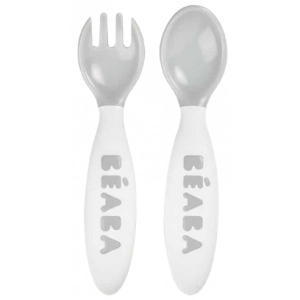 Набір дитячих столових приборів для малюка Beaba Gray (913470)
