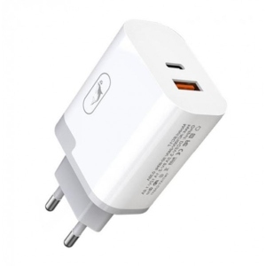 Мережевий зарядний пристрій SkyDolphin SC17 PD+QC3.0 (2USB, 3A) White (MZP-000110)