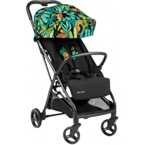 Коляска прогулянкова Peg-Perego Selfie Jaguars (чорна з тропічним малюнком)