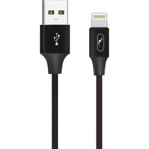 Кабель синхронізації даних SkyDolphin S55L Neylon USB - Lightning 1 м Black (USB-000434)