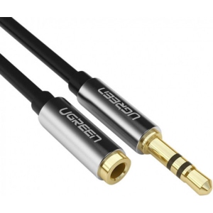 Кабель 3.5 мм -3.5 мм UGREEN AV118 3.5 mm Male to 3.5 mm Female 1.5 m Black (10593)