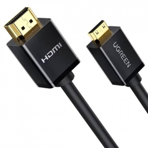 Кабель HDMI UGREEN HD108 miniHDMI to HDMI, 1.5 m, v2.0 UltraHD 4K-3D Black (11167)