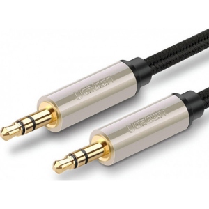 Кабель 3.5 мм -3.5 мм UGREEN AV125 3.5 mm to 3.5 mm Audio Cable Braided, 3 m Gray (10605)
