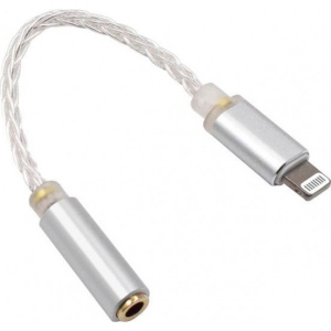 Перехідник аудіо Knowledge Zenith 3.5 mm Female to Lightning Male Cable Silver 10 cm