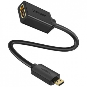 Кабель HDMI UGREEN Micro HDMI Male to HDMI Female Adapter Cable, 22 cm Black (20134)