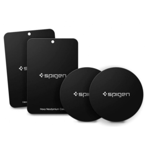 асортимент Тримач для мобільного пристрою Spigen Kuel MP-4P Car Mount Metal Plates Black 4 шт. (000EP20342)