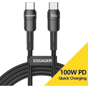 Кабель синхронізації даних Essager Star 100W USB Charging Cable Type C to Type C 3m Black (EXCTT1-XCC01)