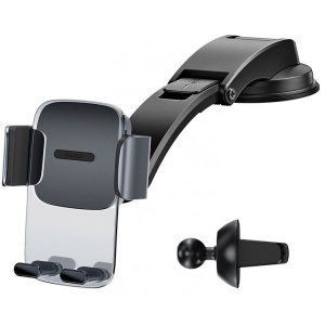 Тримач для мобільного пристрою Baseus Easy Control Clamp Pyste Type + Air Outlet set Black (SUYK000001)