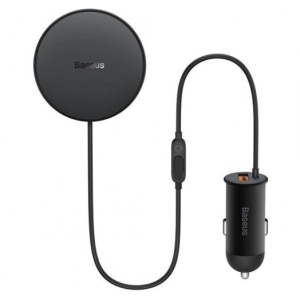 Тримач для мобільного пристрою Baseus CW01 Magnetic Wireless Charging Car Mount 40W Black (SUCX040001)