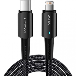 Кабель синхронізації даних Essager Sunset Type-C to Lightning 20W USB Charging Cable 0.5m Black (EXCTL-CGB01)