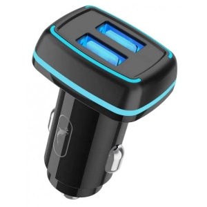 Автомобільний зарядний пристрій SkyDolphin SZ18L (2USB, 3.4A) Black + кабель Lightning (AZP-000099)