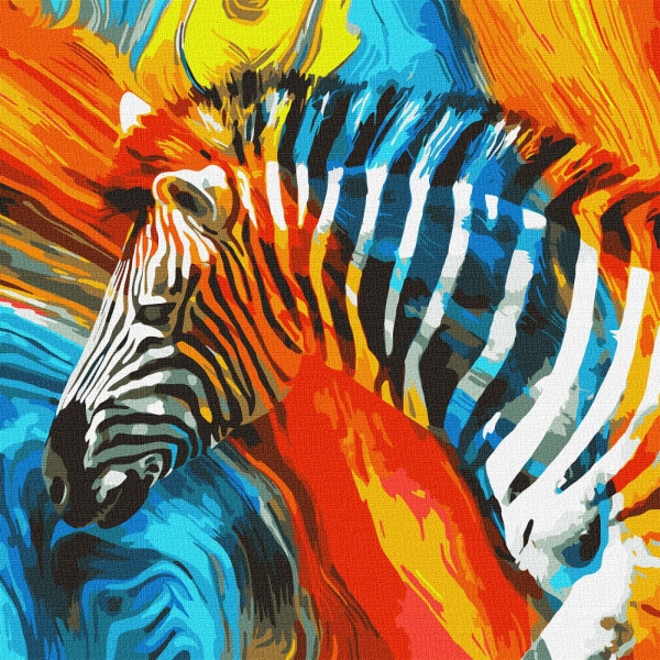 Картина за номерами Ideyka "Кольорова зебра" 50*50см (KHO4269)