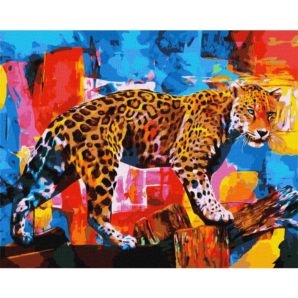 Картина за номерами Идейка "Яскравий леопард" 40x50см (KHO4338)