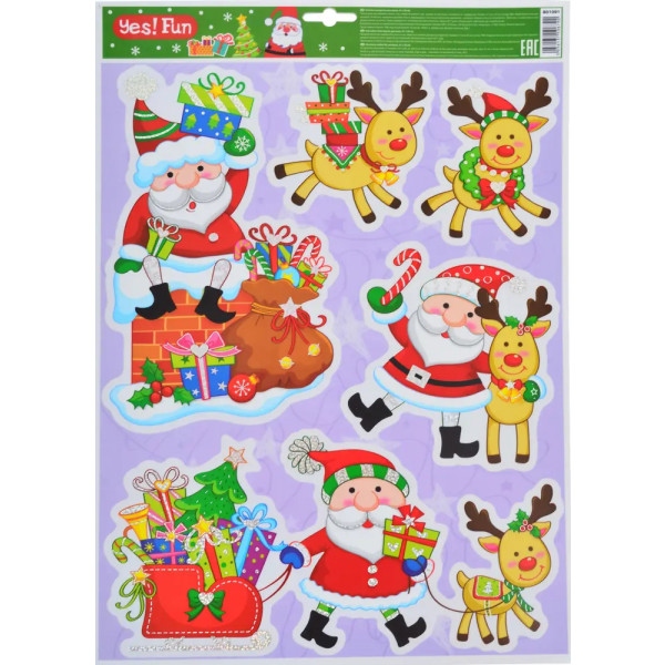 Стікер для вікна New Year YES! Fun новорічні для вікон, лазерні 41х29 см (801091)