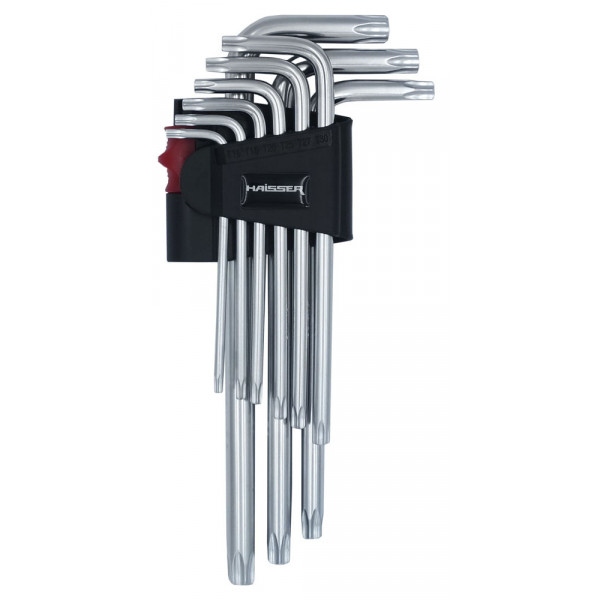 Ключ шестигранний Haisser подовжених з отвором Torx 9 шт. T10-50 (48115)
