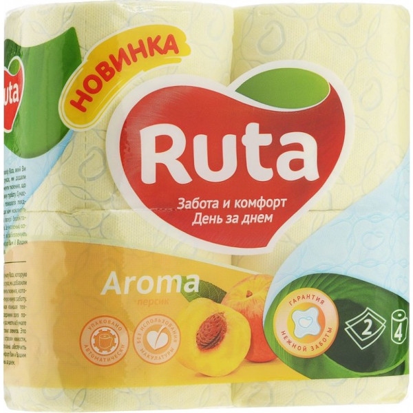 Туалетний папір Ruta Aroma 4 рулона 2 слоя Желтая (4820023740365)