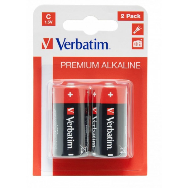 Батарейка тип C (LR-14) Verbatim Alkaline C/LR14 BL 2 шт. (49922)