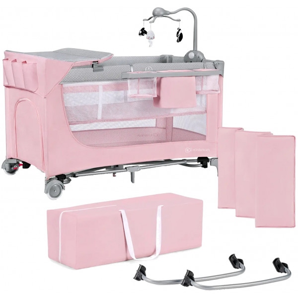 Манеж-ліжко Kinderkraft Leody Pink (KCLEOD00PNK00AC)