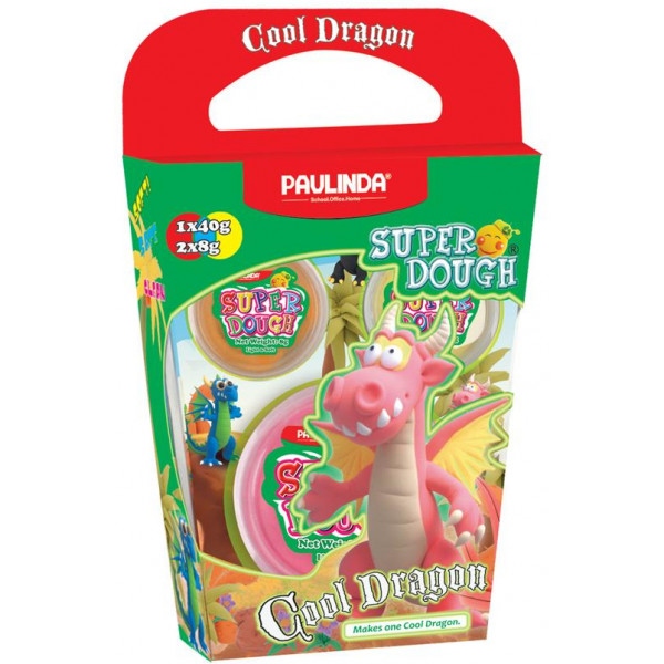 Маса для ліплення Paulinda Super Dough Cool Dragon Дракон Рожевий (PL-081378-15)