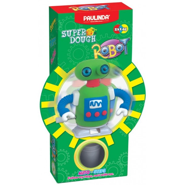 Маса для ліплення Paulinda Super Dough Robot з заводним механізмом Зелений (PL-081178-5)