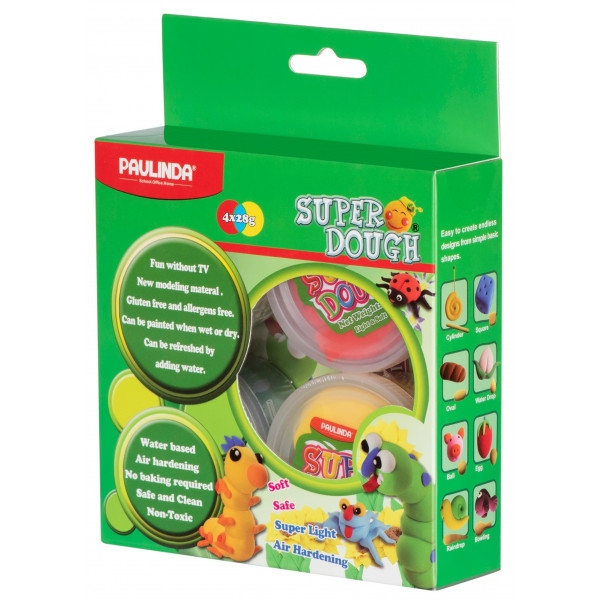 Маса для ліплення Paulinda Super Dough "Крок за кроком. Тварини" 4 шт. 28 г (PL-081185)