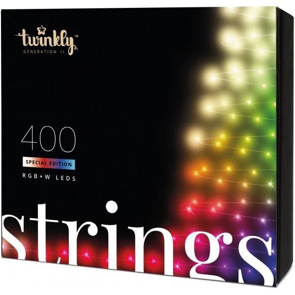 Гірлянда лінійна Twinkly Smart LED Strings RGBW 400, BT + WiFi, Gen II, IP44, чорний (TWS400SPP-BEU)