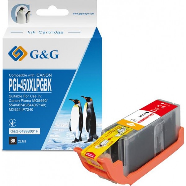Картридж для струменевих принтерів/БФП G&G для Canon PGI-450Bk PIXMA MG5440/MG6340 (G&G-6499B001H)