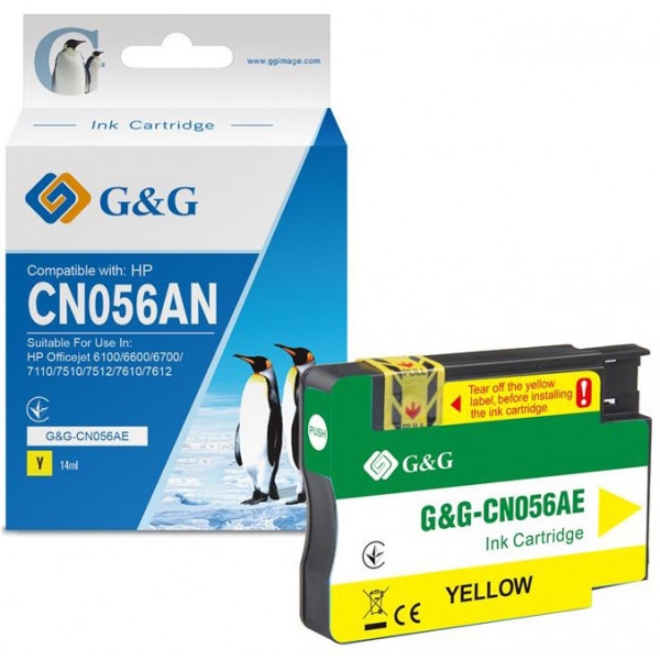Картридж для струменевих принтерів/БФП G&G HP No.933 XL OJ 6700/7612 Premium Yellow (G&G-CN056AE)