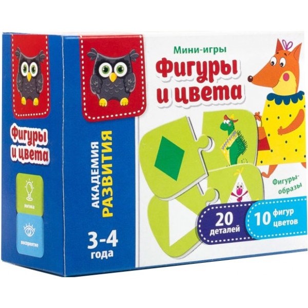 Пазли картонні (3-4 роки) Vladi Toys Міні-гра "Фігури і кольору" (рус) (VT5111-04)