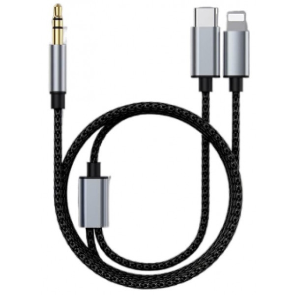 Перехідник аудіо XOKO MH-232  AUX 3.5 мм -USB Type C - Lightning (XK-MH-232)