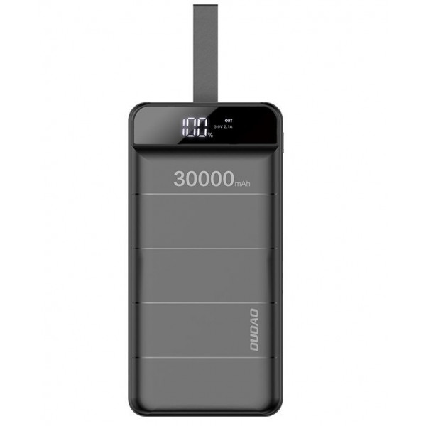 Батарея мобільна Dudao Powerbank 30.000mAh 3x USB Black (53044)