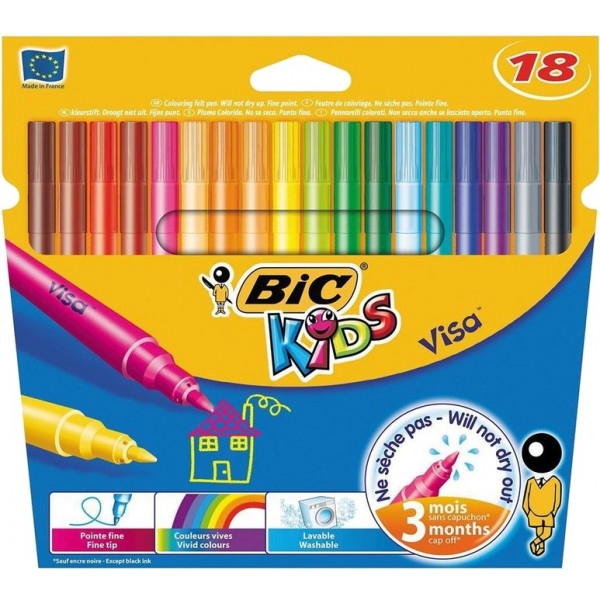 Фломастери BIC Visa 18 цветов 18 шт (3270220002765)