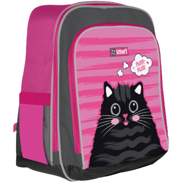 Рюкзак шкільний Smart H-55 Cat rules Pink/Black (558036)