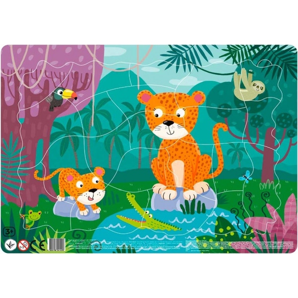 Пазли картонні (3-4 роки) Dodo з рамкою Леопарди (R300185)