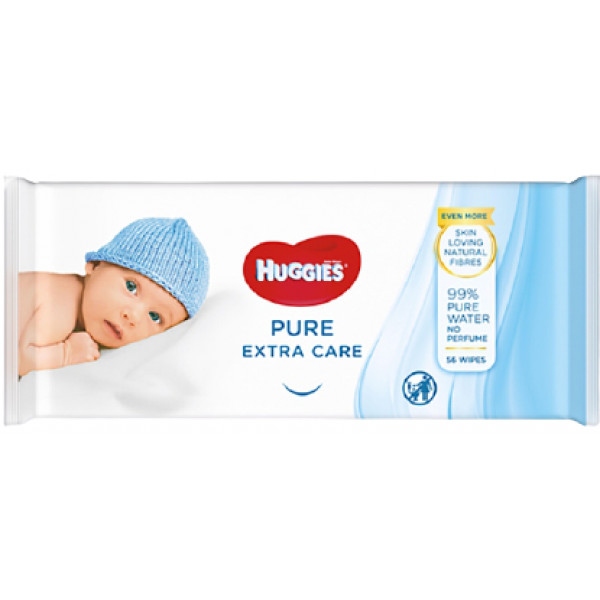Серветки вологі для дітей Huggies Pure Extra Care, 56х3