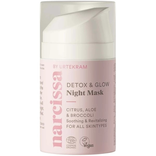 Маска для обличчя Urtekram Narcissa органічна нічна Detox&Glow 50 мл (5701058011714)