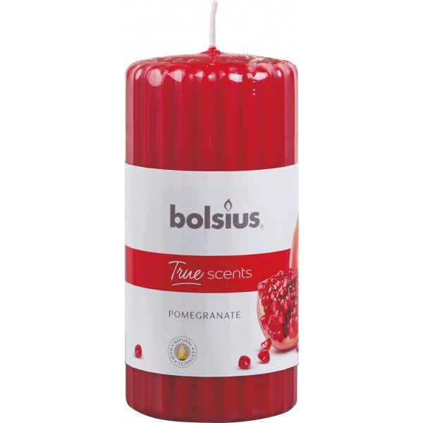 Свічка декоративна Bolsius ребриста 120/58 аромат Гранат