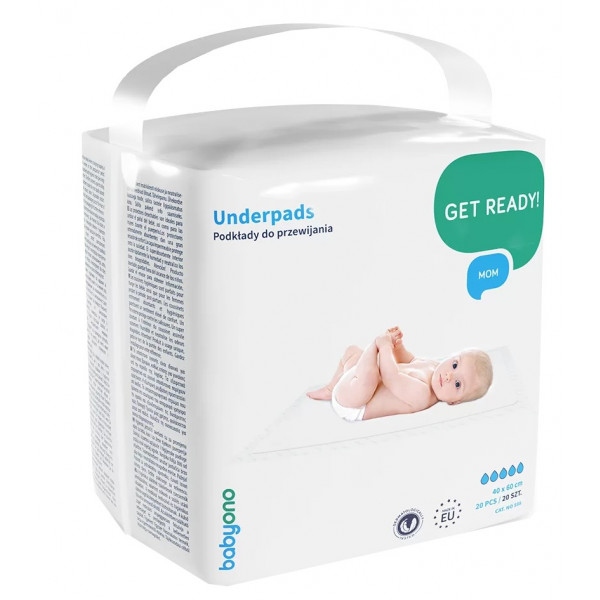 Одноразова пелюшка BabyOno для сповивання, 40х60см, 20 шт (598)