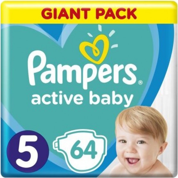 Одноразові підгузки Pampers Active Baby Розмір 5 (11-16 кг), 64 шт. (81680827)