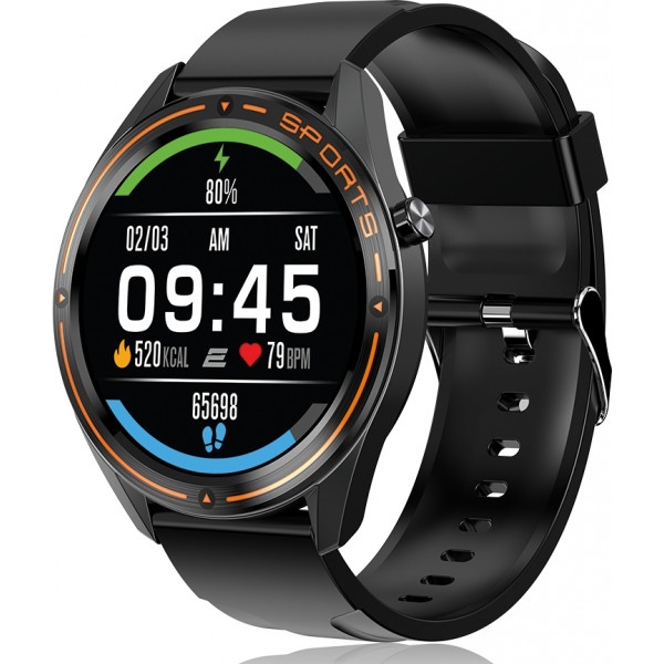 Смарт-годинник 2E Motion GT 46 mm Black-Orange (2E-CWW20BKOR)