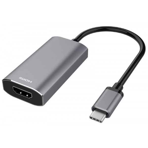 Перехідник HDMI 2E USB-C - HDMI 2.1, 0.21m Space Grey (2E-W1409)