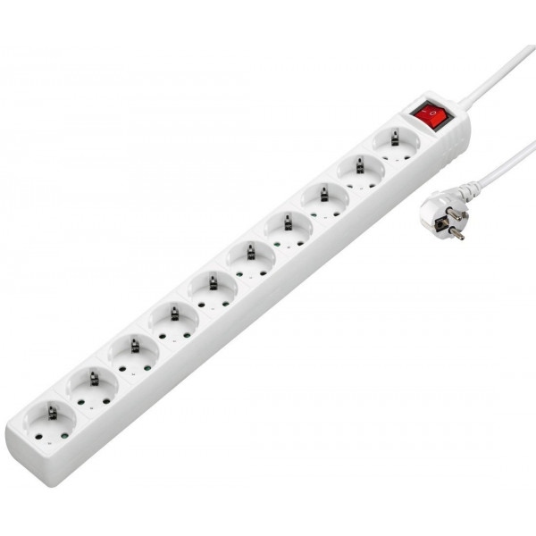 Мережевий фільтр Hama 10XSchuko 3G 1.5 мм 3m White (00137234)