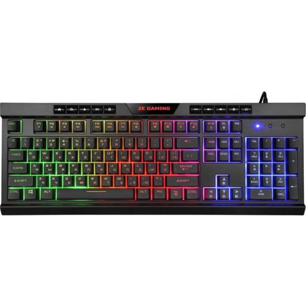 Клавіатура дротова ігрова 2E KG300 LED USB Black Ukr (2E-KG300UB)