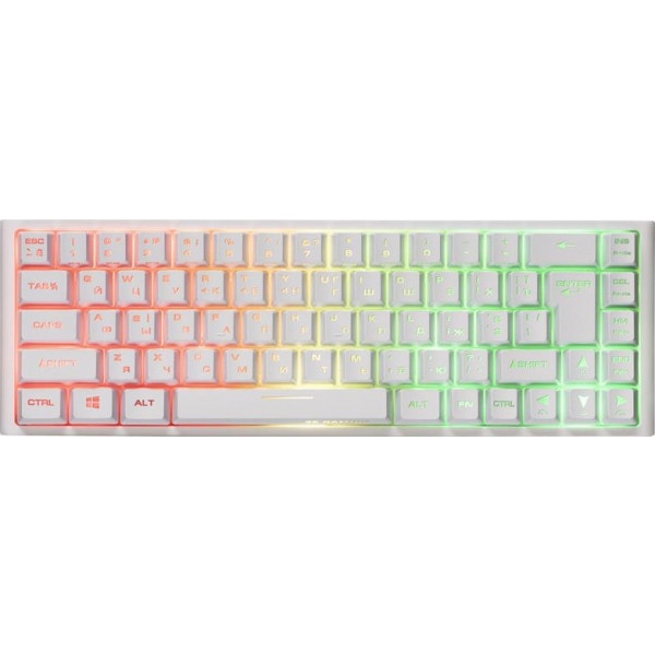 Клавіатура дротова ігрова 2E KG350 RGB 68key USB White Ukr (2E-KG350UWT)