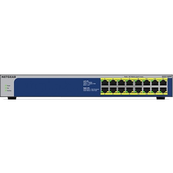 Коммутатор локальної мережі (Switch) Netgear GS516PP-100EUS