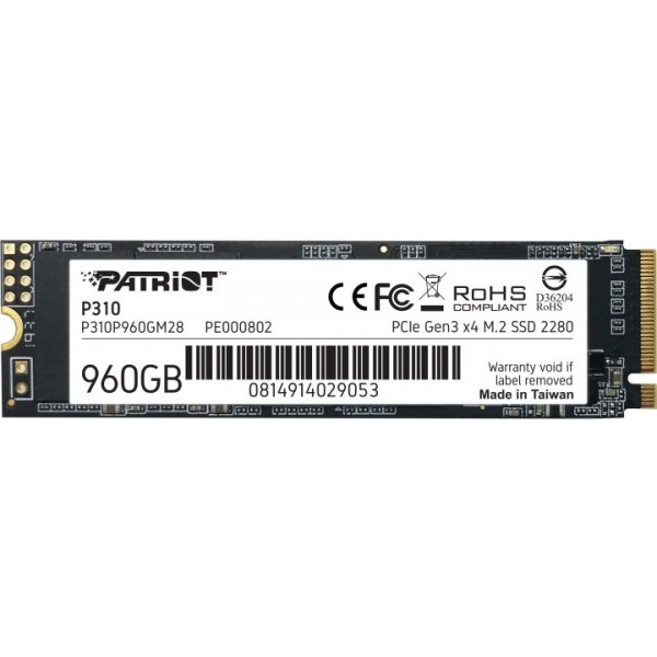SSD-накопичувач внутрішній Patriot M.2 960GB PCIe 3.0 P310 (P310P960GM28)