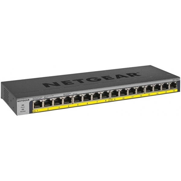 Коммутатор локальної мережі (Switch) Netgear GS116LP-100EUS
