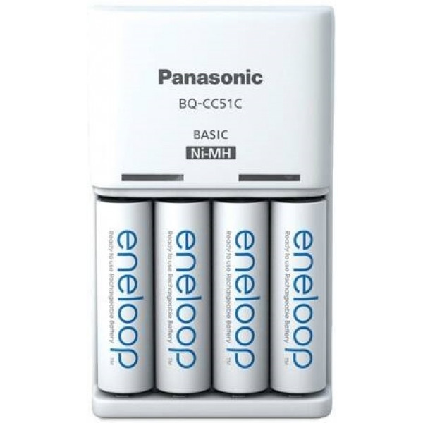 З/пристрій для акумуляторів AA/AAA Panasonic Basic Charger+ Eneloop 4AA 1900 mAh(K-KJ51MCD40E)