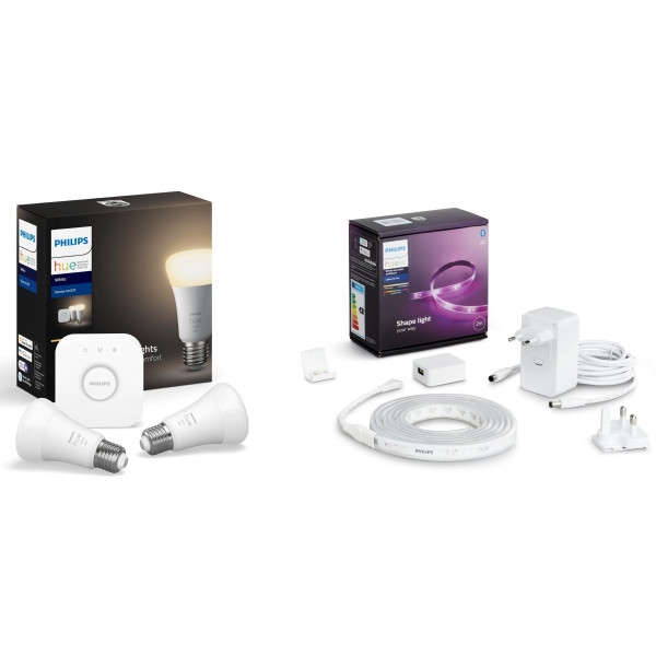 Розумна лампа Philips Bridge E27 White 2 шт. +стрічка світлодіодна Plus RGB 2 м (BRIDGE+E27W_2PCS+PLUS_2M)